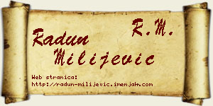 Radun Milijević vizit kartica